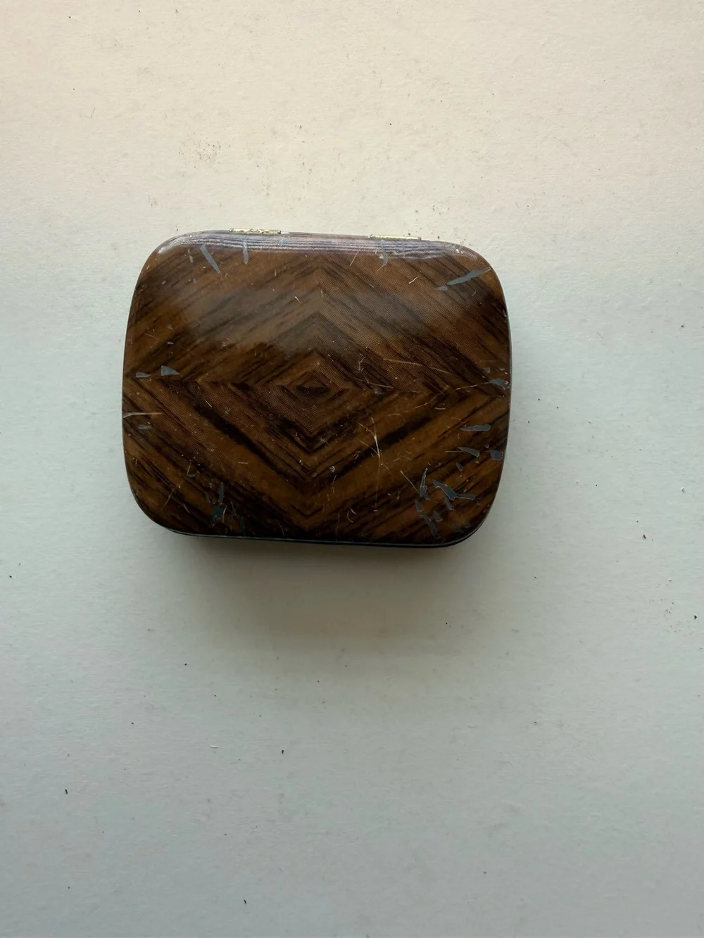 Source Unknown Brown and Cream Decorative Storage Box Tin